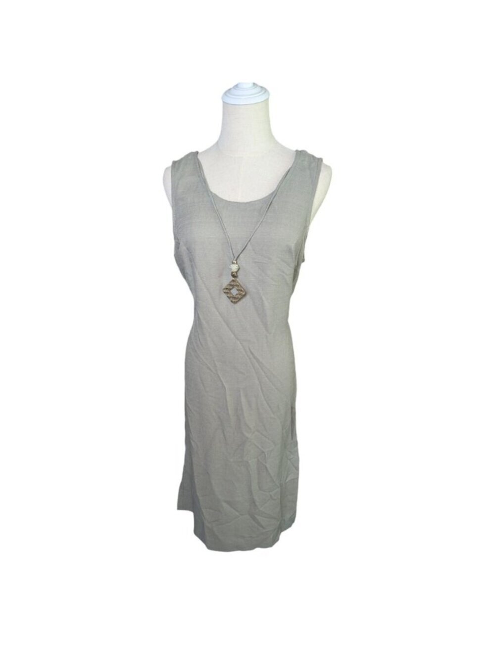 VTG R&M Richards Tie Back Sheath Dress Attached Necklace 12 Petite